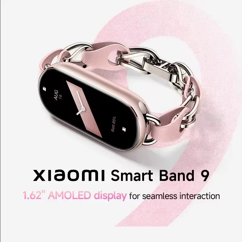Global Version Xiaomi Smart Band 9 1.62‘’ AMOLED Display 21 Days Battery Life Supports 150+ Sports Modes 5ATM Bluetooth 5.4
