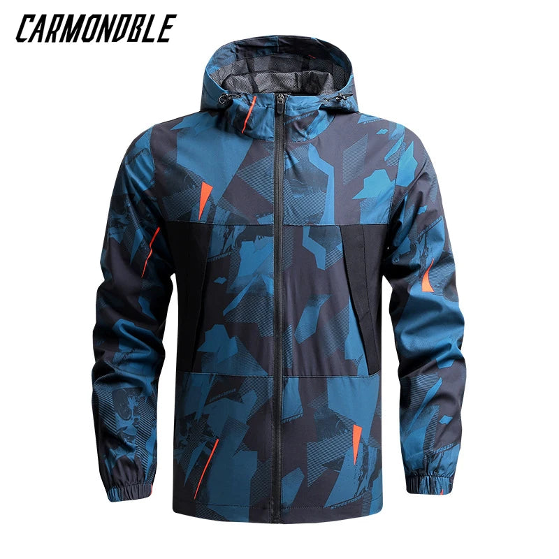New Summer Men Hooded Jackets Anti-UV Hooded Trekking Jogging Long Sleeve Windbreaker Wear-resistant Mountain Coat Jacket Hombre