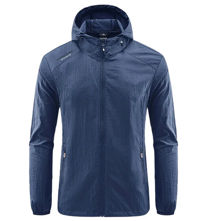 Summer Men Hiking Fishing Cycling Hooded Gym Sport Windbreaker Ultra Light Coat Men Outdoor Quick Dry Sun-Protective Thin Jacket
