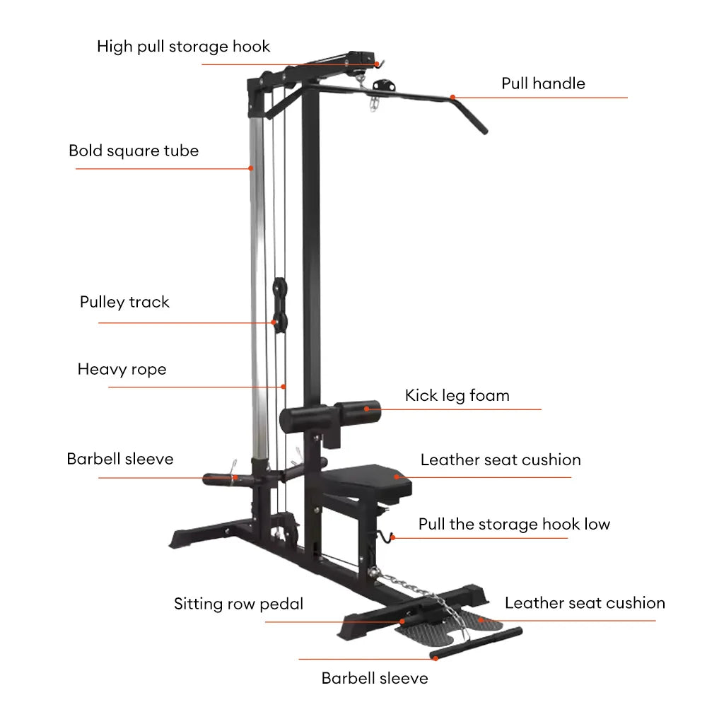 Multi Functional Smith Machine Cable Crossover Power Rack with Sit Gym Fitness Equipment