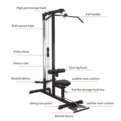 Multi Functional Smith Machine Cable Crossover Power Rack with Sit Gym Fitness Equipment