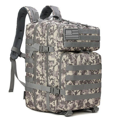 45L Tactical Backpack Outdoor Traveling Bag Fitness MOLLE Backpack School Pack GYM EDC Hiking Rucksack Witch Bottle Holder