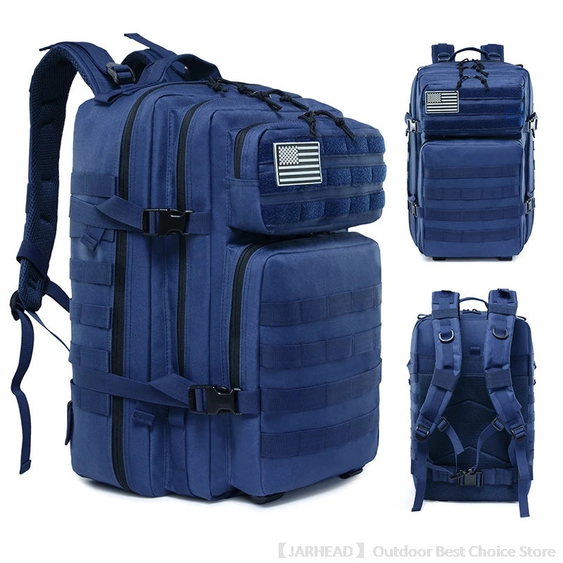 45L Tactical Backpack Outdoor Traveling Bag Fitness MOLLE Backpack School Pack GYM EDC Hiking Rucksack Witch Bottle Holder