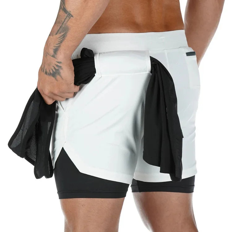 Camo Running Shorts Men Gym Sports Shorts 2 In 1 Quick Dry Workout Training Gym Fitness Jogging Short Pants Summer Men Shorts