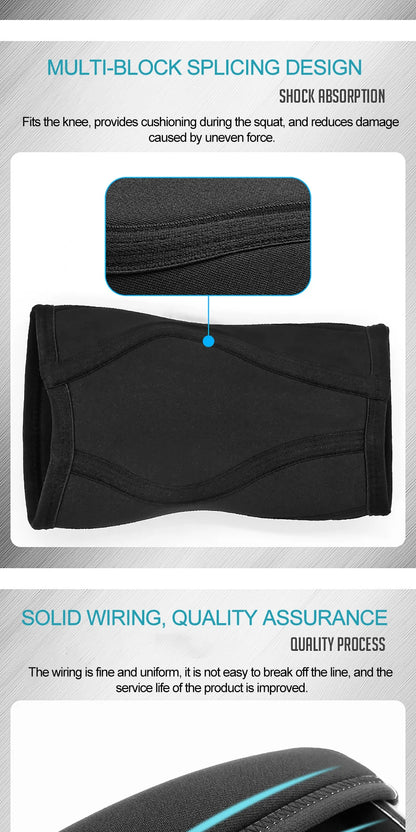 AOLIKES 1 Pair 7MM Knee Sleeves Support Injury Recovery - Neoprene Knee Brace Knee Support for Squats, Running & Gym Workout