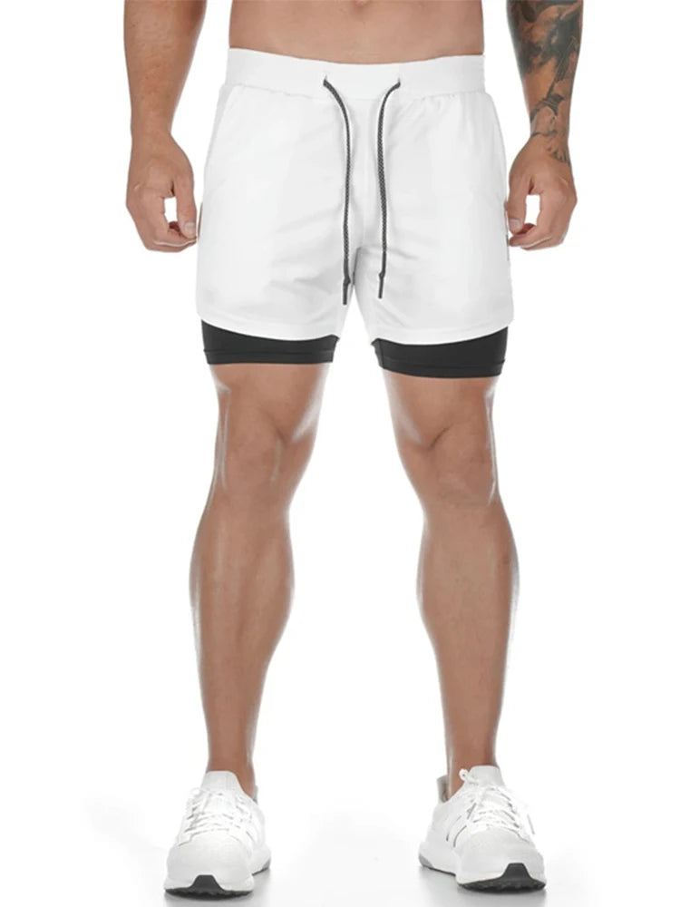 Camo Running Shorts Men Gym Sports Shorts 2 In 1 Quick Dry Workout Training Gym Fitness Jogging Short Pants Summer Men Shorts