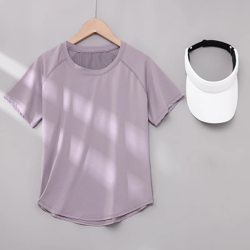 DRUR Yoga Tops Sportswear Woman Gym Shirts Breathable Quick Dry Short Sleeve Workout T Shirt Jogger Running T Shirt Yogawear New
