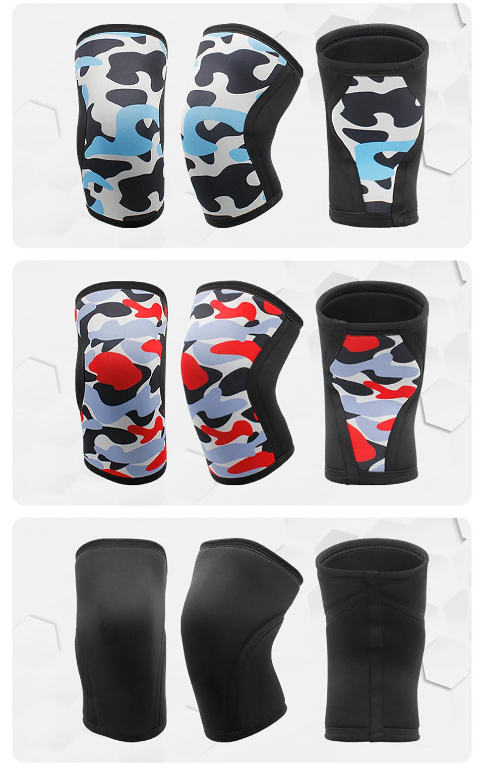 AOLIKES 1 Pair 7MM Knee Sleeves Support Injury Recovery - Neoprene Knee Brace Knee Support for Squats, Running & Gym Workout