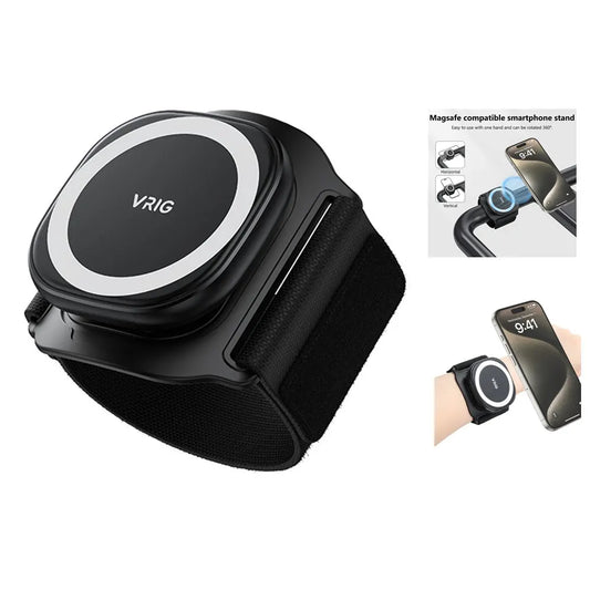 VRIG MagSafe Magnetic Phone Holder Wrist Strap Bracket Magnet Grip for iPhone 16 5 14 Android Running Cycling Running Gym Holder
