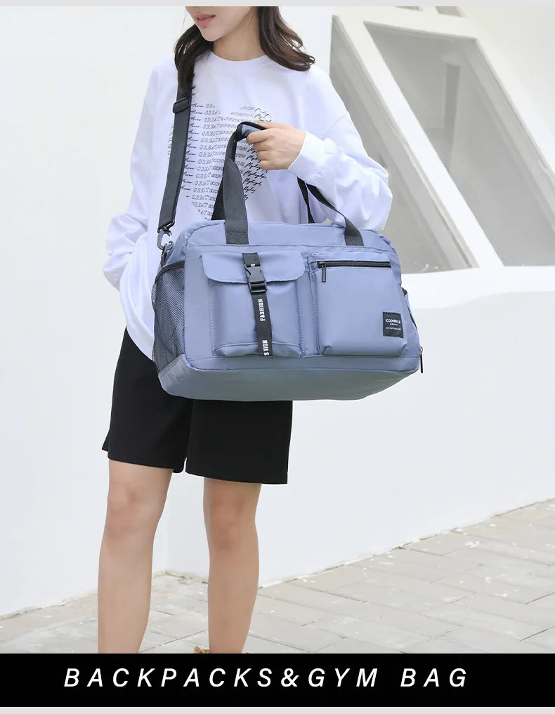 Large Fitness Bag Sports Handbag Women Dry Wet Shoes Pocket Single Shoulder Crossbody Swimming Yoga Gym Travel Backpack Duffel