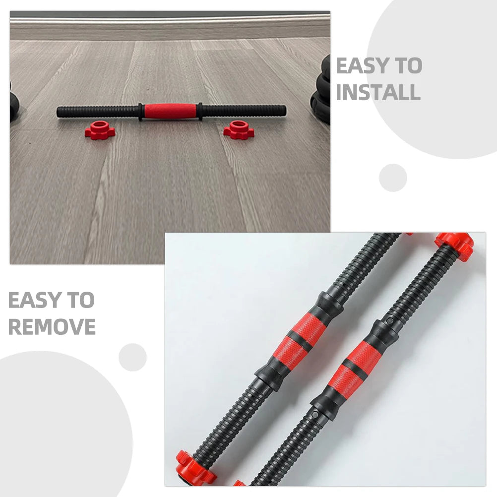 1 set Dumbbell Bar 40cm Steel PVC Material Non Slip Handle Durable Practical Weightlifting Equipment Rod Connection System