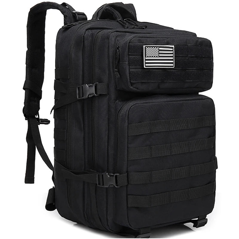 45L Tactical Backpack Outdoor Traveling Bag Fitness MOLLE Backpack School Pack GYM EDC Hiking Rucksack Witch Bottle Holder