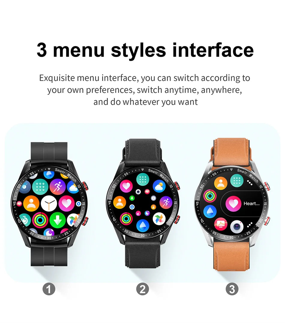 2025 New Voice Call Smart Watch Men GT Series 1.53 inch AMOLED Screen Sports Watch ECG+PPG Health Smartwatch For Android IOS