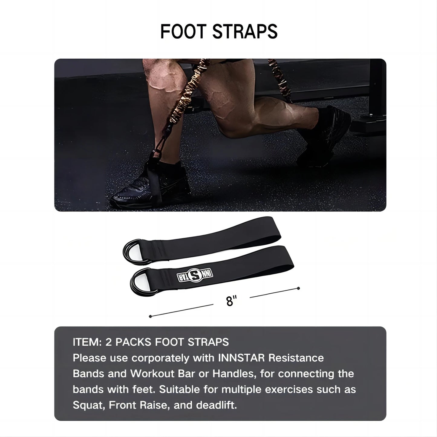 INNSTAR Resistance Bands Accessories Elastic Band Fitness Handle Foot Strap Gym Full Body Workout Bench Press Exercise Equipment