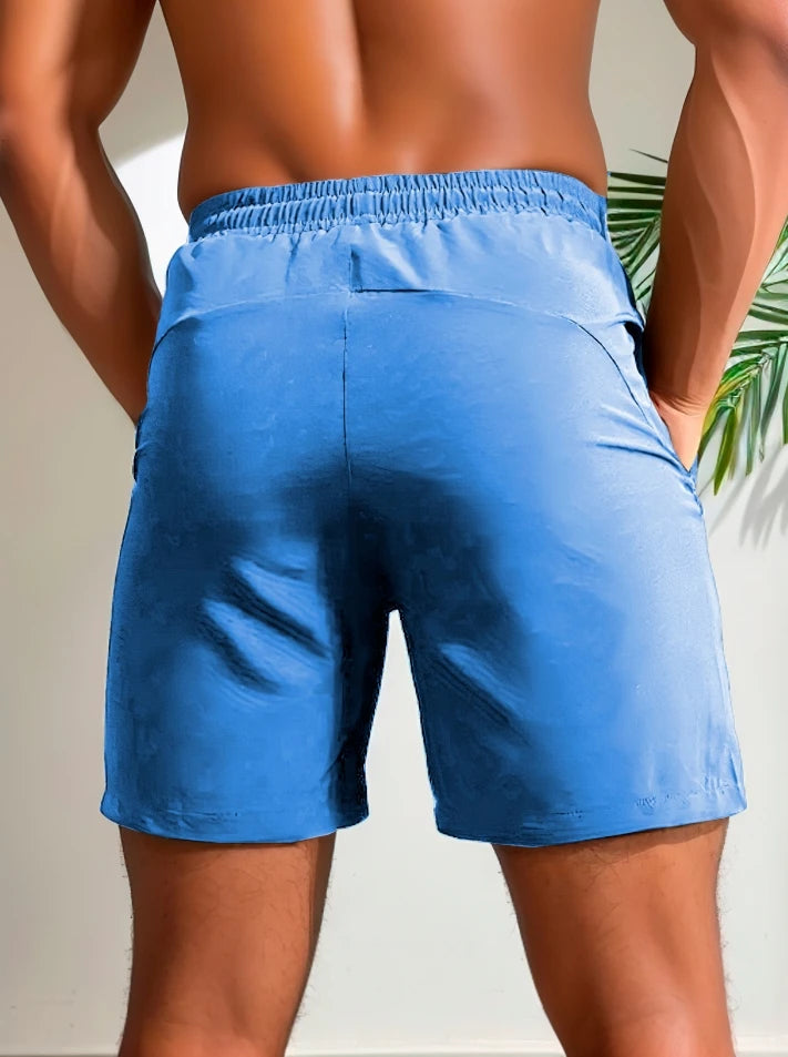 Men's Bottoms for Summer Gym Workout Running Cycling,Quick Drying Breathable Drawstring Waist Sports Shorts 2-0428