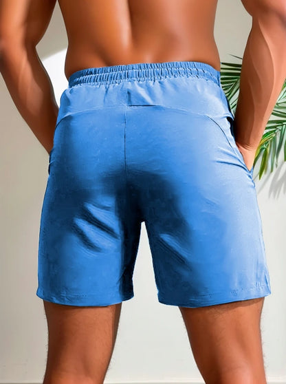 Men's Bottoms for Summer Gym Workout Running Cycling,Quick Drying Breathable Drawstring Waist Sports Shorts 2-0428