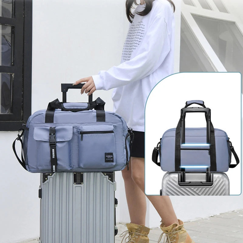 Large Fitness Bag Sports Handbag Women Dry Wet Shoes Pocket Single Shoulder Crossbody Swimming Yoga Gym Travel Backpack Duffel