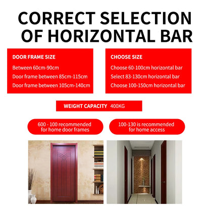 Door Frame Pull Up Bar Indoor Fitness Chin Up Horizontal Bar Home Gym Wall Push Up Training Bar Hang Workout Equipment 65cm-90cm
