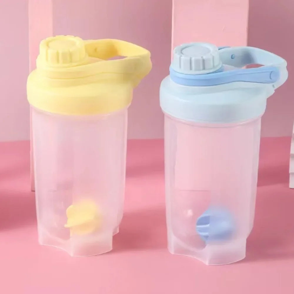 1PC Korean Style Leakproof Portable Shaker Bottle for Protein Milkshake Mixing Sports Water Cup Gym Fitness Gear Accessories
