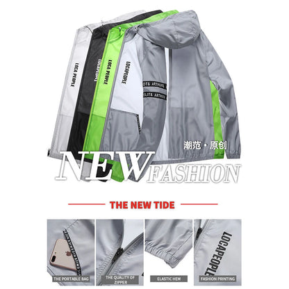 Sun Protection Male Summer Cycling Jacket Sports Casual Youth Coat Anti-UV Outdoor Sports Fitness Run Train Long Sleeve Fishing