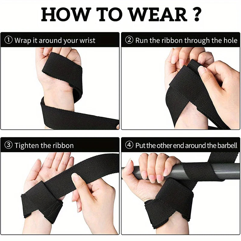 1 Pair Weight Lifting Assistance Strap Dumbbell Fitness Pure Color Belt for Deadlifts fitness gloves