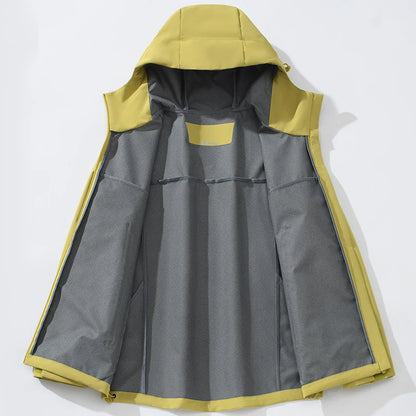 EUMERGX Men's Women's Waterproof Jacket Hiking Trekking Windbreaker Unisex Outdoor Sporty Rain Coat Windproof Climbing Clothes
