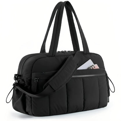 Expandable Travel Duffel Bag - Stylish oversized shoe compartment portable gym bag that folds lightweight duffle-tan