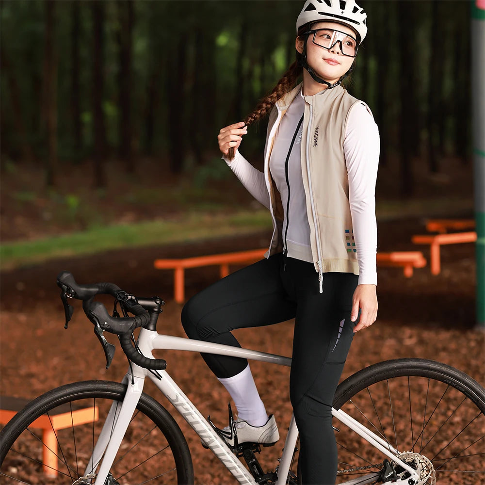 WOSAWE Thermal Winter Cycling Vest Windproof Bike Jacket Sleeveless Windbreaker Back Pockets for Men and Women