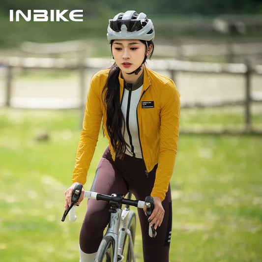 INBIKE Women's Windbreaker Cycling Lightweight Waterproof MTB Clothing for Running Road Bike Biking Top Jacket Clothes Quick Dry
