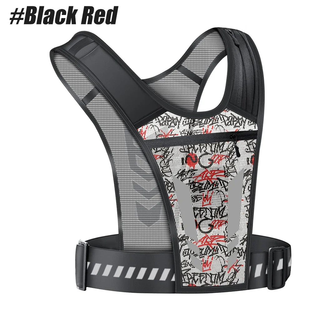 Reflective Running Phone Holder Vest for Men and Women, Jogging, Walking, Exercise,Gym, Workout, 1Pc Adjustable Strap Key Pocket