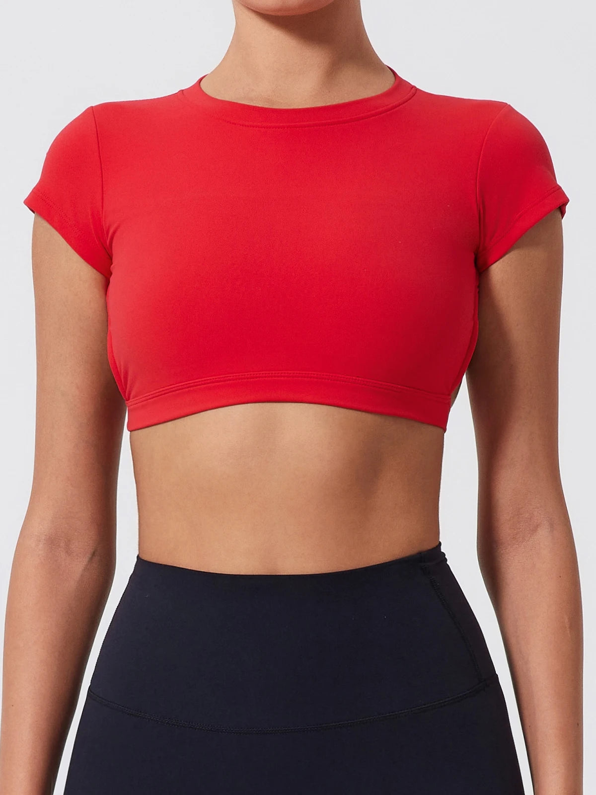 Hearuisavy Sports Shirts Workout Tops Fitness Activewear Female Quick-Dry Yoga Clothes Sport Crop Tops Backless Gym Top Women
