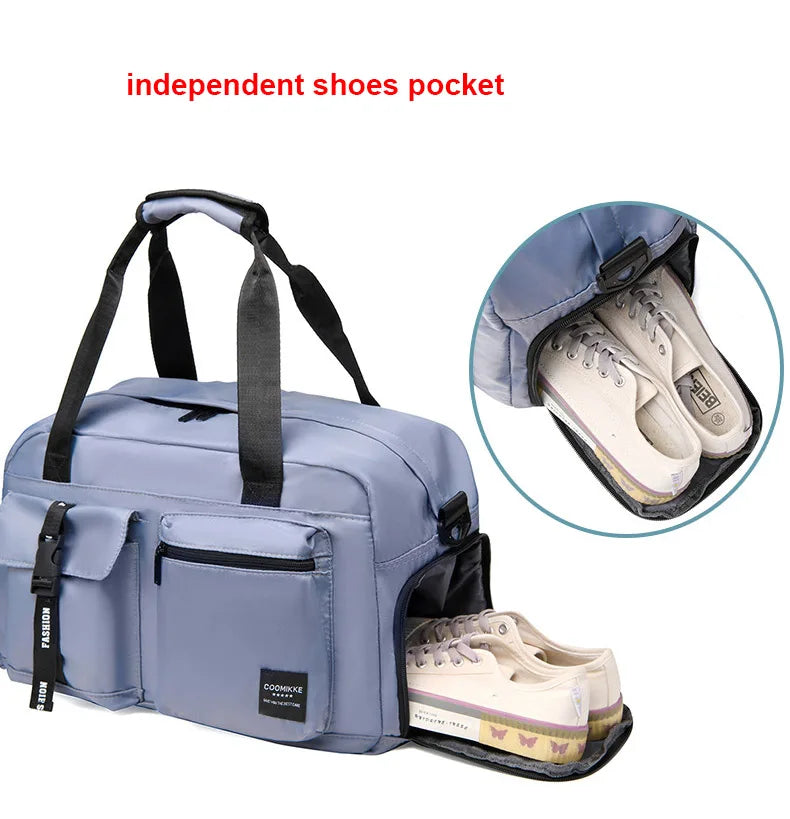 Large Fitness Bag Sports Handbag Women Dry Wet Shoes Pocket Single Shoulder Crossbody Swimming Yoga Gym Travel Backpack Duffel