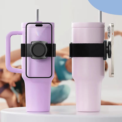 Armband Wristband Mobile Phone Holder Magnetic Wrist Strap Phone Mount Stand for iPhone 16 MagSafe Xiaomi for Cycling Hiking Gym