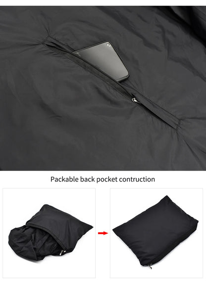 WOSAWE Cycling Windproof Jacket Lightweight Men Breathable Reflective Hooded Bike Jacket Half Zipper Outdoor Sport Windbreaker