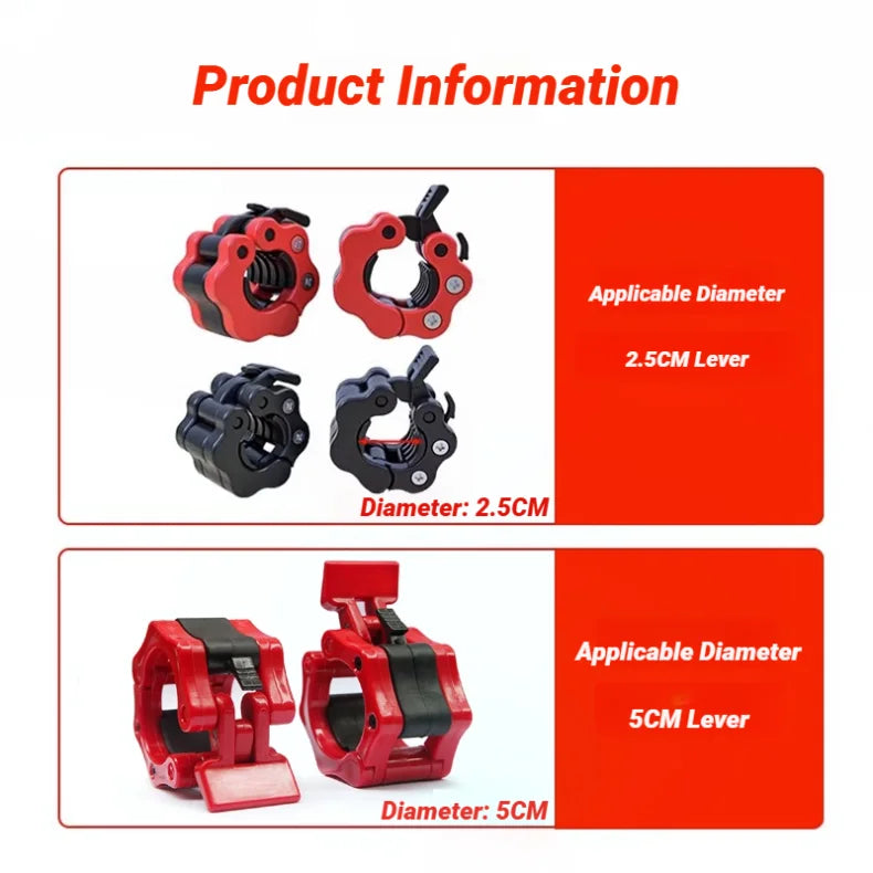 25MM Barbell Collar Lock Dumbell Clips Clamp Weight lifting Bar Gym Dumbbell Spring Lifting Quick Release Clamps Spin Collars