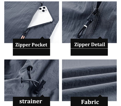 Summer Men Hiking Fishing Cycling Hooded Gym Sport Windbreaker Ultra Light Coat Men Outdoor Quick Dry Sun-Protective Thin Jacket