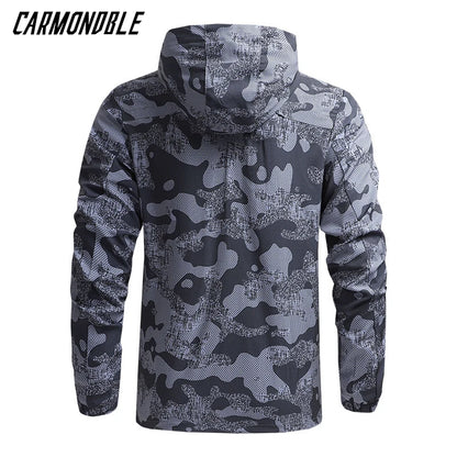 New Summer Men Hooded Jackets Anti-UV Hooded Trekking Jogging Long Sleeve Windbreaker Wear-resistant Mountain Coat Jacket Hombre