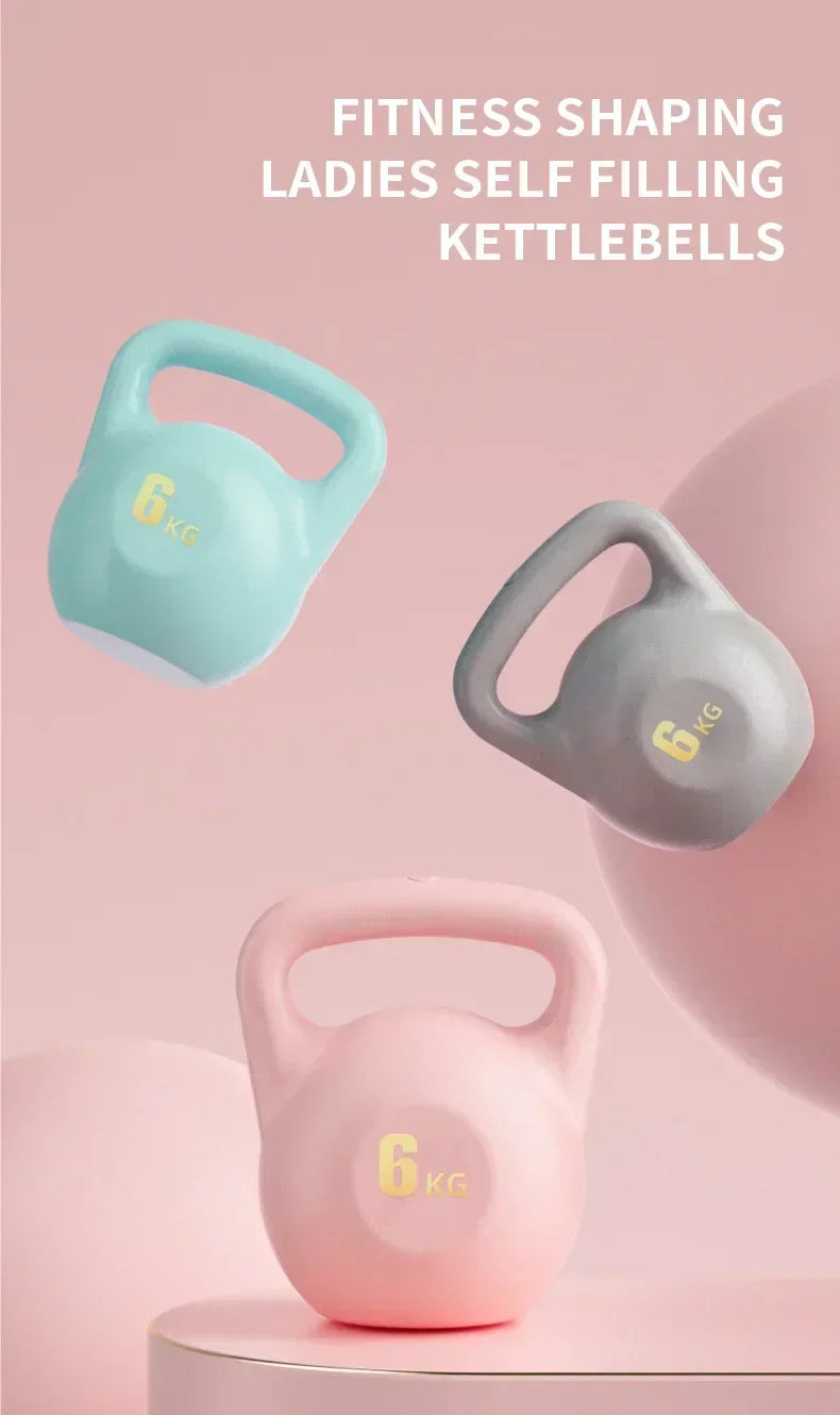 Adjustable Dumbbell Home Fitness Gym Exercise Equipment 2/4/6/8kg Water Kettlebell Squat Trainer Tool for Training Buttock