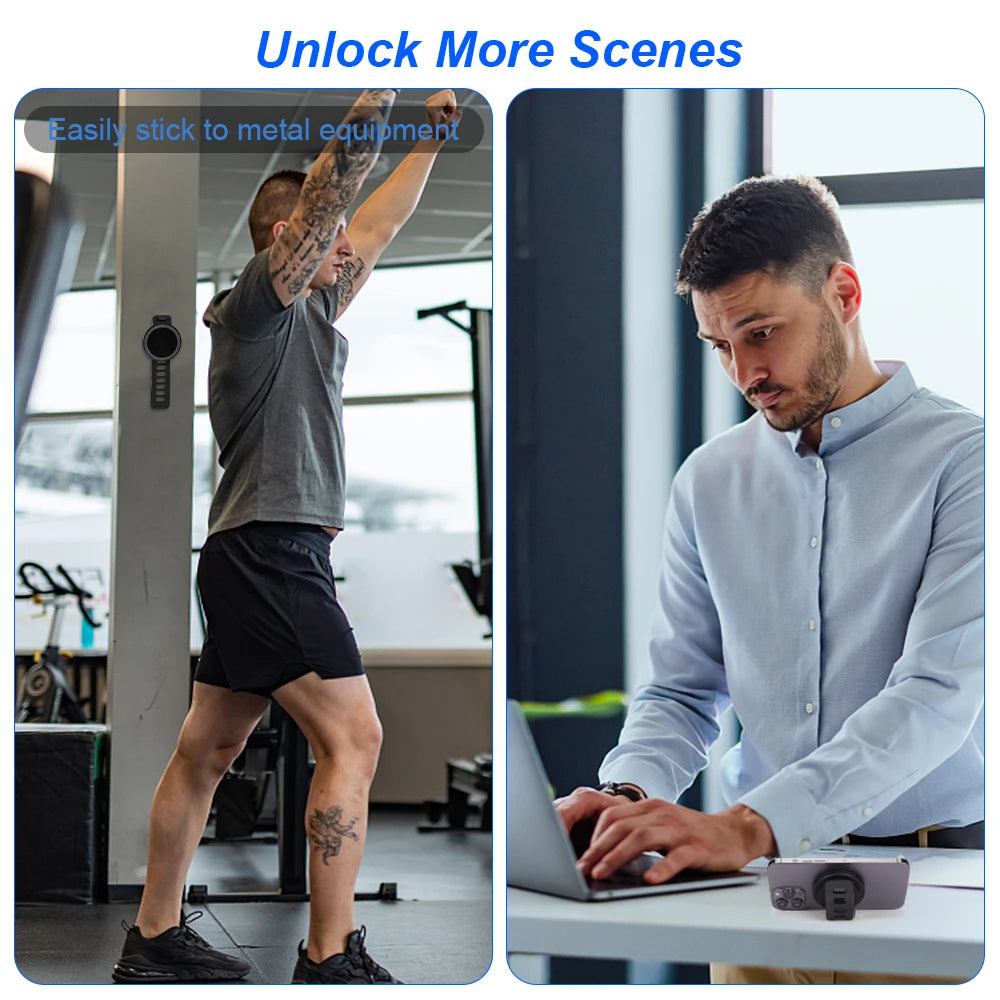 Tenmtoo Magnetic Phone Grip for MagSafe Adjustable Strap Gym Phone Ring Holder Compatible with iPhone 14 Pro 13 12 Smartphones