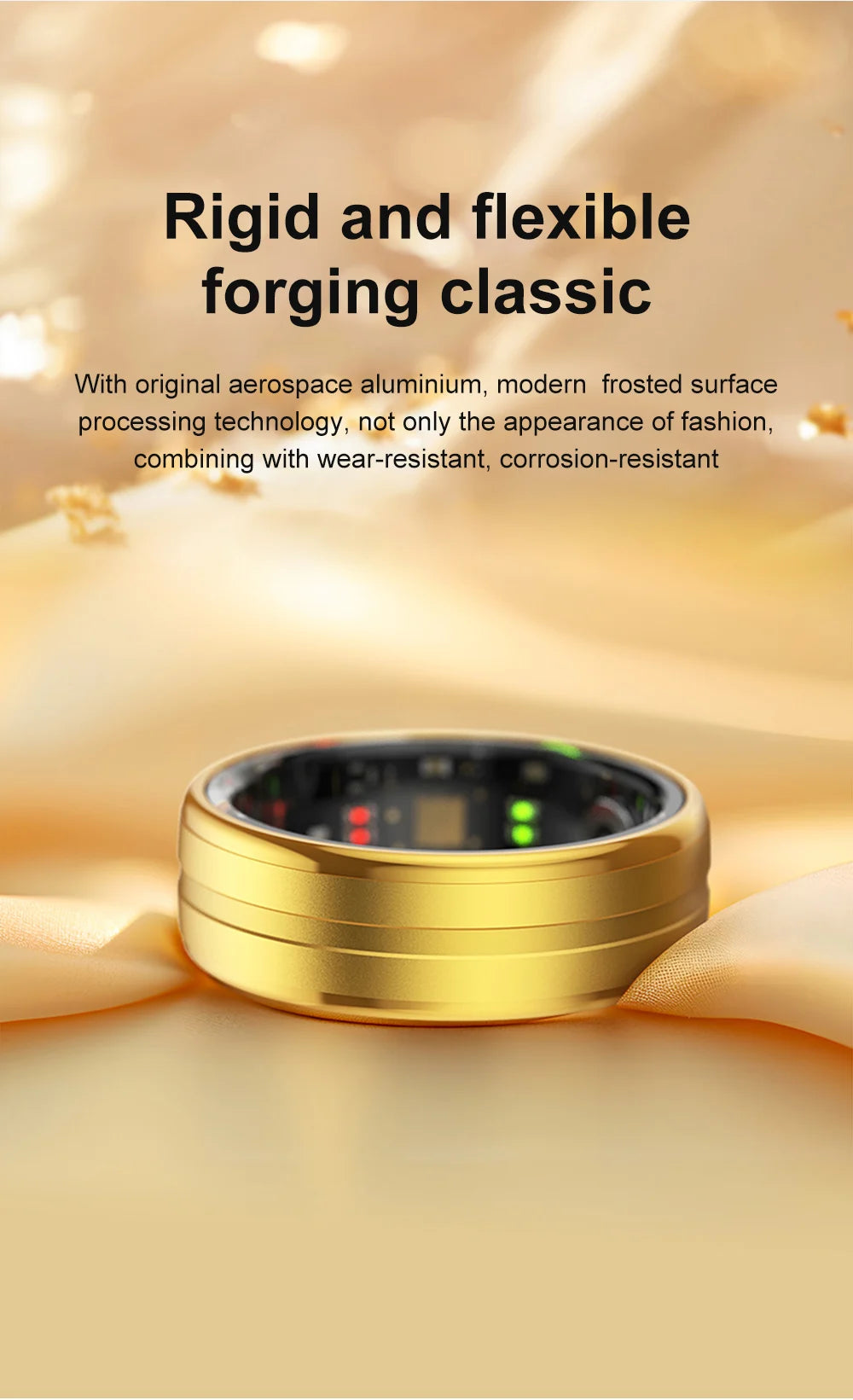 COLMI R06 Smart Ring Men Women, Heart Rate and Blood Oxygen Monitor, IP68 & 5ATM Waterproof, Multi-sport Mode