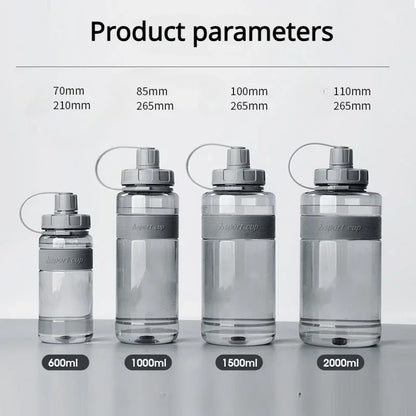 2 Liter Big Water Bottle With Straw 2L/1.5L/1L/0.6L Large Capacity School Gym Sports Drinking Bottles Fitness botella de agua 물병
