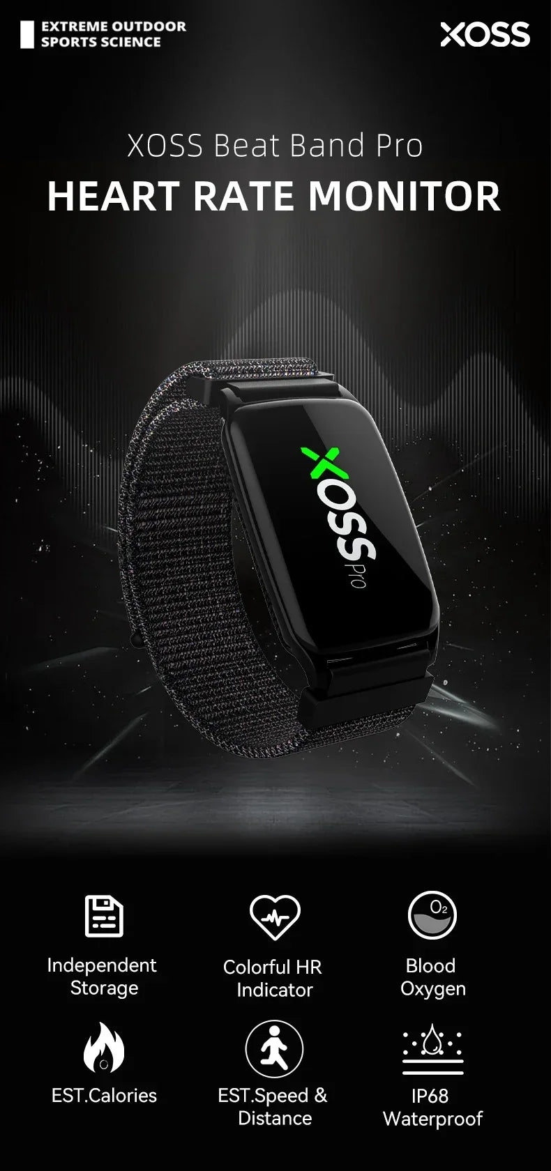 XOSS BBP Heart Rate Monitor Armband IP68 Waterproof Beat Band Pro HRM for Cycling, Run, Swim Health Fitness Smart Bicycle Sensor