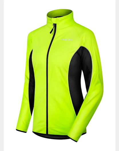 INBIKE Winter Women Cycling Jackets Thermal Fleece Biking Clothes Bicycle Road Bike Windbreaker MTB Reflective Jacket  for Women