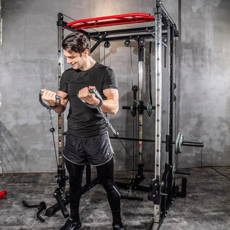 Multi Functional Smith Machine Home Gym Cable Crossover Machine Strength Training Squat Rack Exercise Equipment