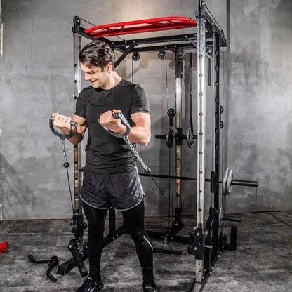 Multi Functional Smith Machine Home Gym Cable Crossover Machine Strength Training Squat Rack Exercise Equipment