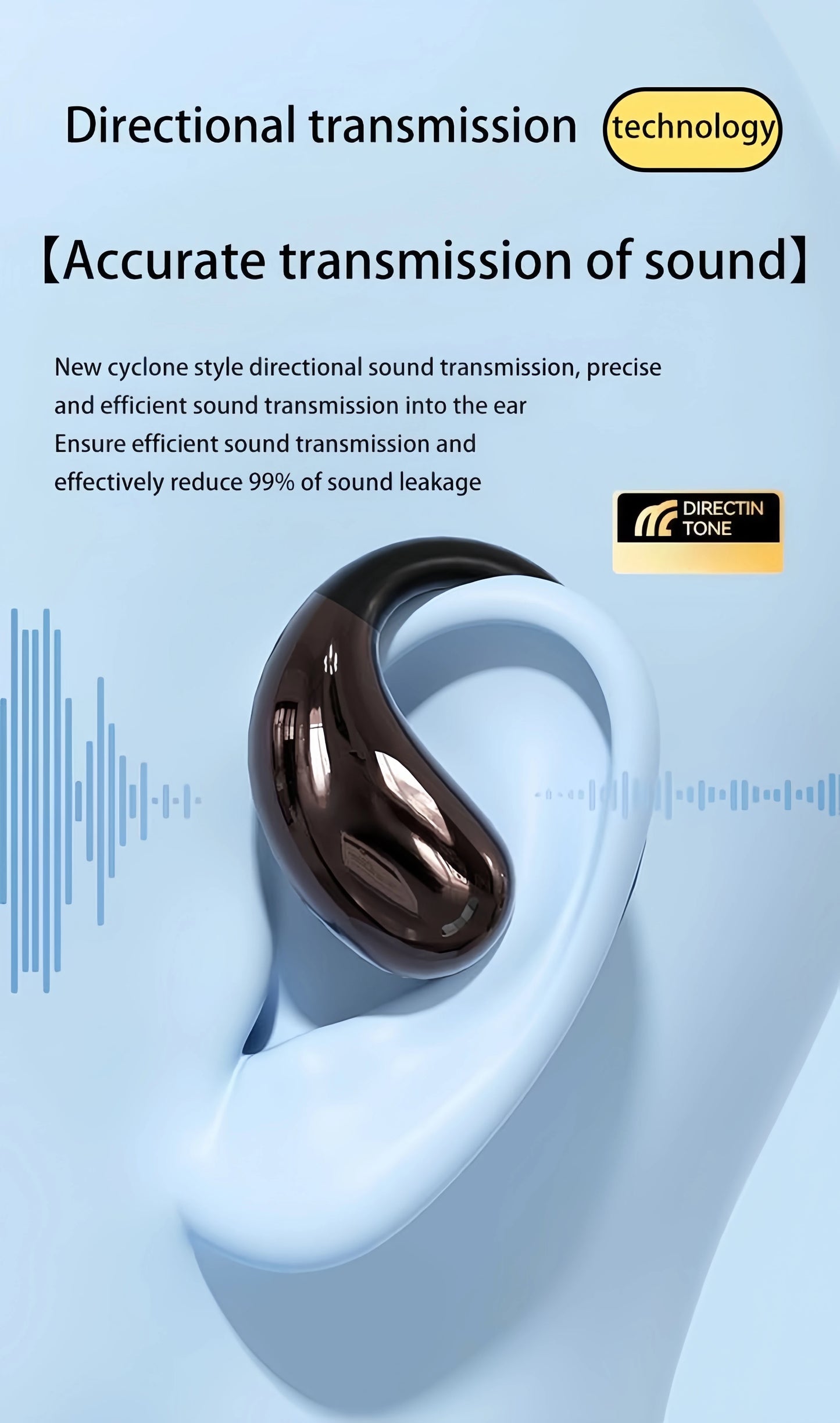 Bluetooth 6.0 OWS Earphone Sport Wireless Headphone HD Call Earbud 30dB ENC Noise Cancelling 40H Playtime for Gym Running Gaming