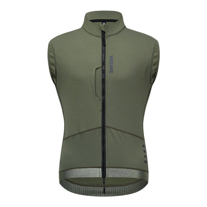 WOSAWE Thermal Winter Cycling Vest Windproof Bike Jacket Sleeveless Windbreaker Back Pockets for Men and Women