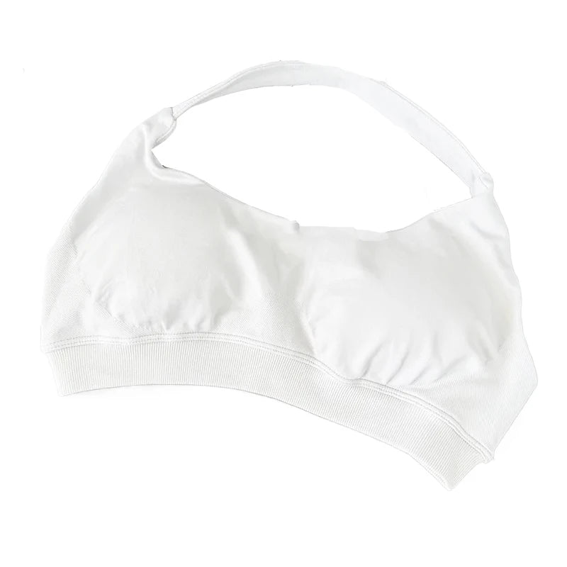 High Support Sports Bra Women Halter Seamless Yoga Bra Padded Backless Sports Bras Gym Crop Top Push Up Workout Yoga Tops Woman
