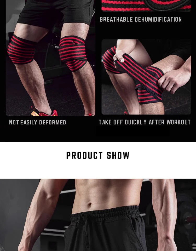 1PC Fitness Pressurized Straps Gym Weight Lifting Squat Training Elastic Bandages Leg Knee Compression Wraps