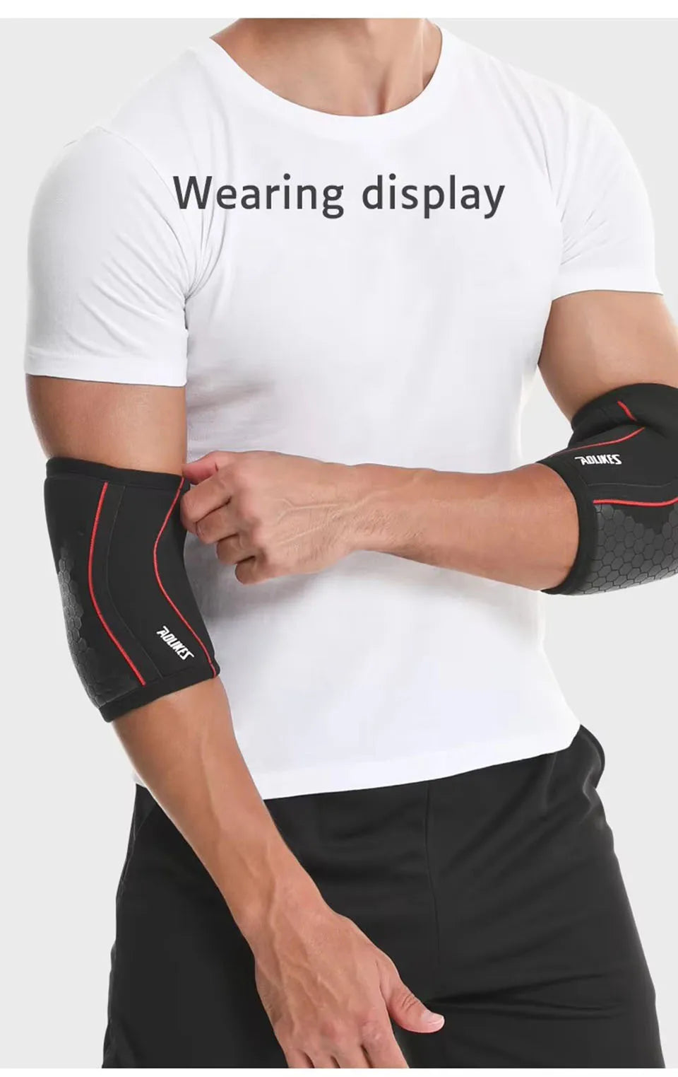 AOLIKES 1 Pair 7MM Knee Sleeves Support Injury Recovery - Neoprene Knee Brace Knee Support for Squats, Running & Gym Workout